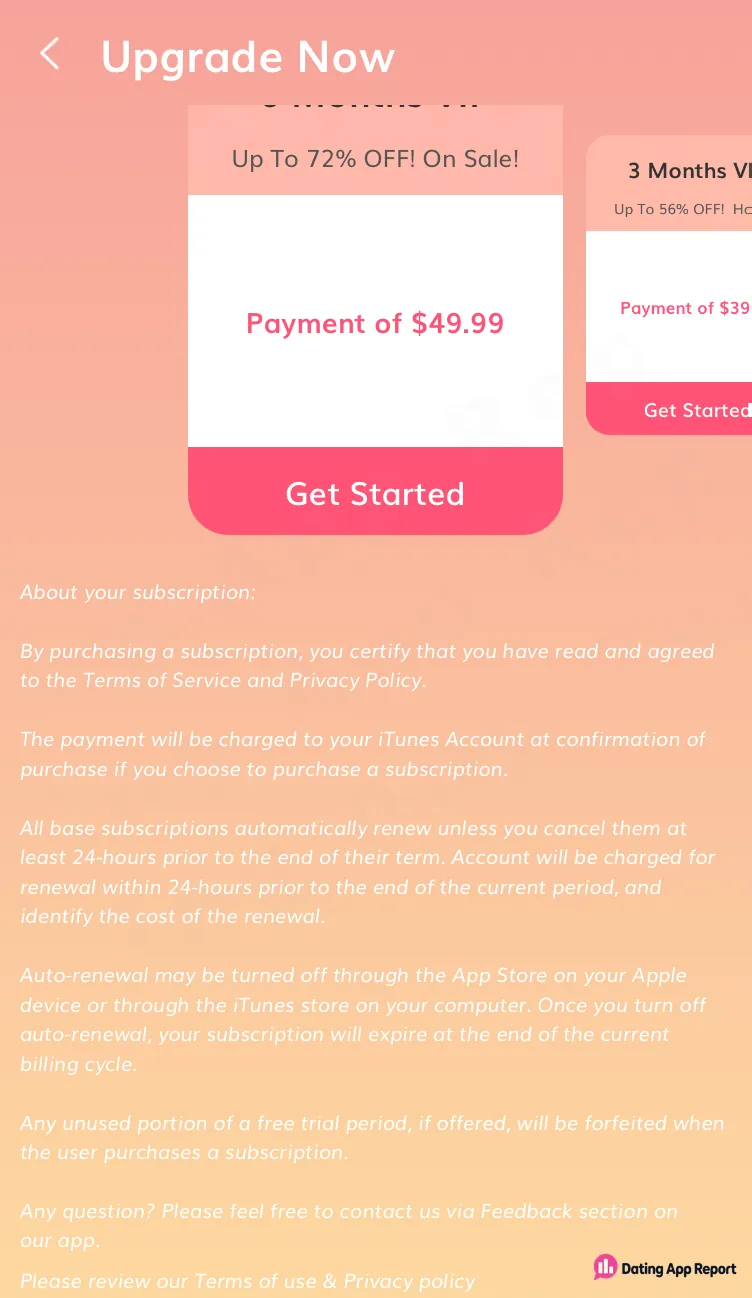 Subscription disclosure stating the automatic-renewal and cancellation deadline.
