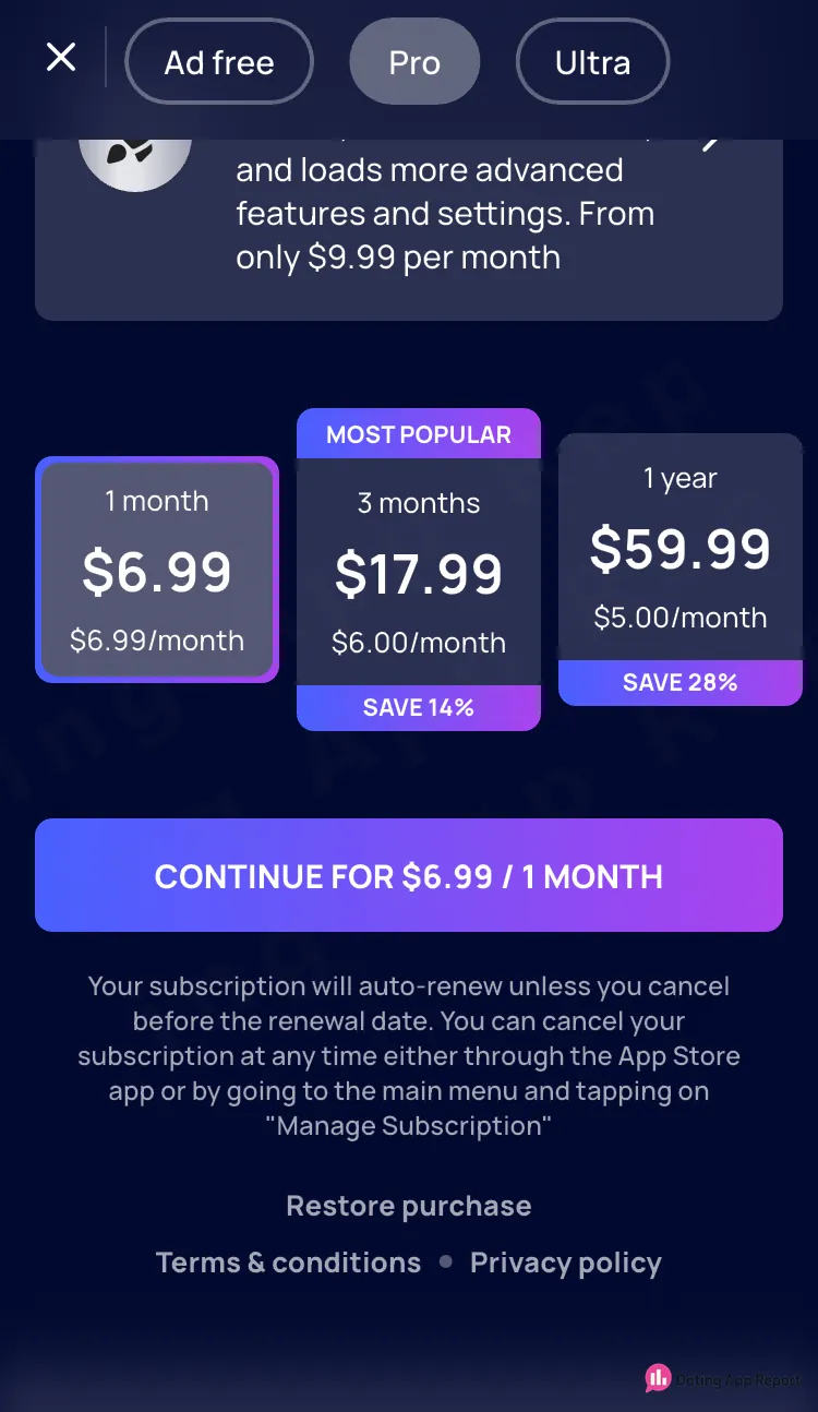 Wapo Pro plans cost $6.99 for 1 month, $17.99 for 3 months and $59.99 for 1 year, and renew automatically.