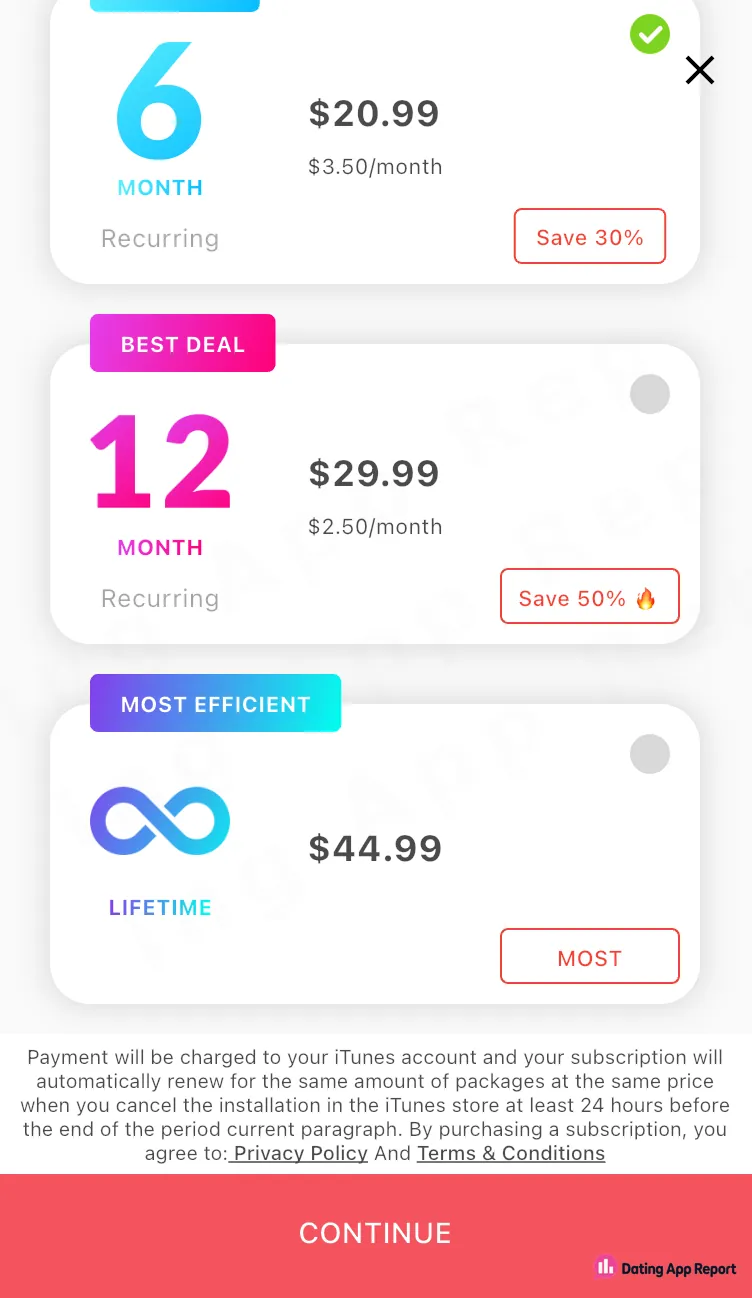The 12-month recurring plan is listed for $29.99, with a displayed rate of $2.50 per month.