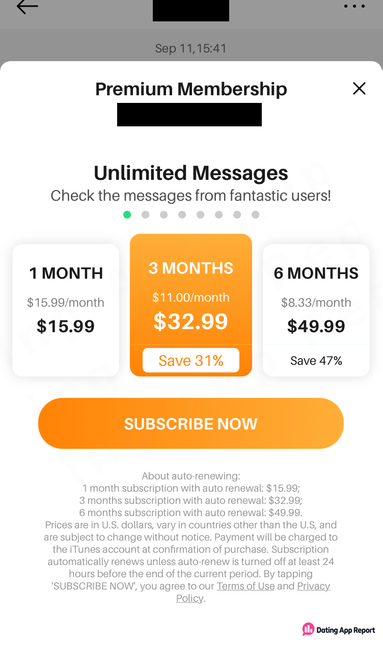Transfun Premium Membership plans: 1 month $15.99, 3 months $32.99, 6 months $49.99, all auto-renewing.