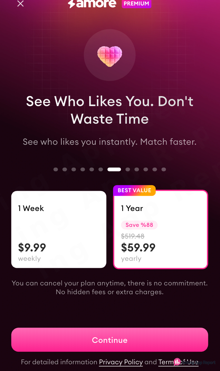 Premium options listed at $9.99 weekly and $59.99 yearly.