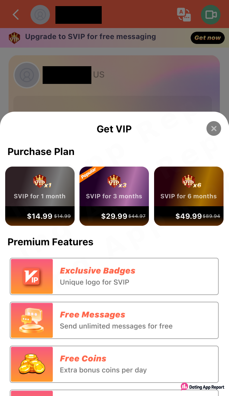 Get VIP sheet listing one-, three-, and six-month SVIP prices.