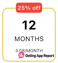 A 12-month plan card displaying 3.08 per month and a 25% off badge.