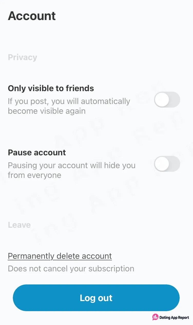 The permanent account deletion option says it does not cancel the subscription.