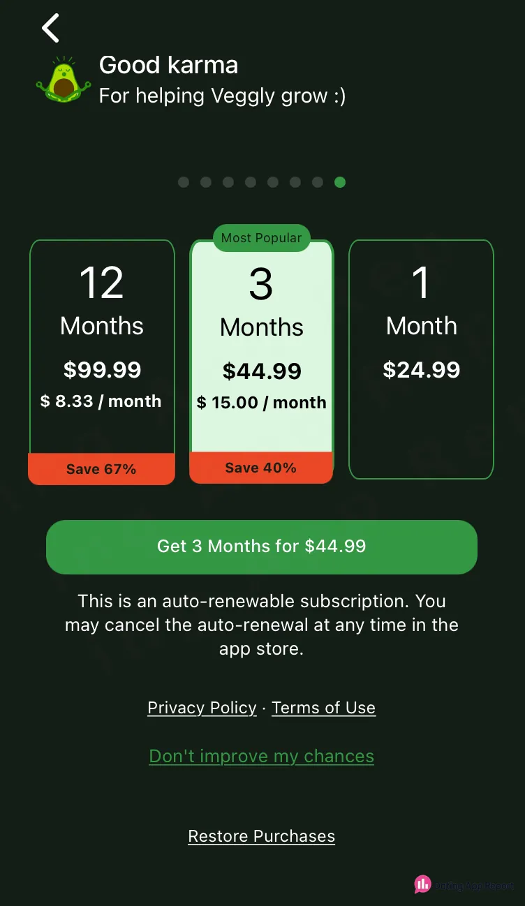 Avocado Club discloses automatic renewal and says it can be canceled in the App Store.