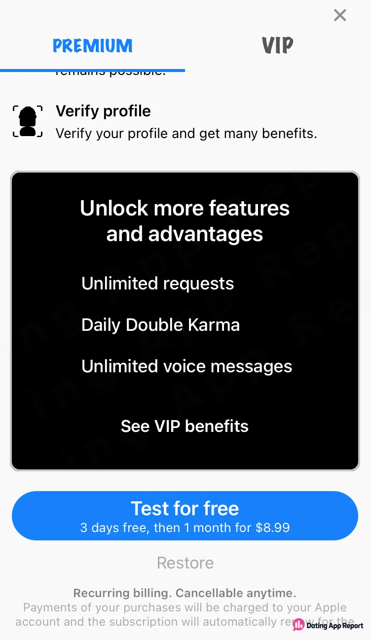 Twiq Premium offer: 3 days free, then 1 month for $8.99.