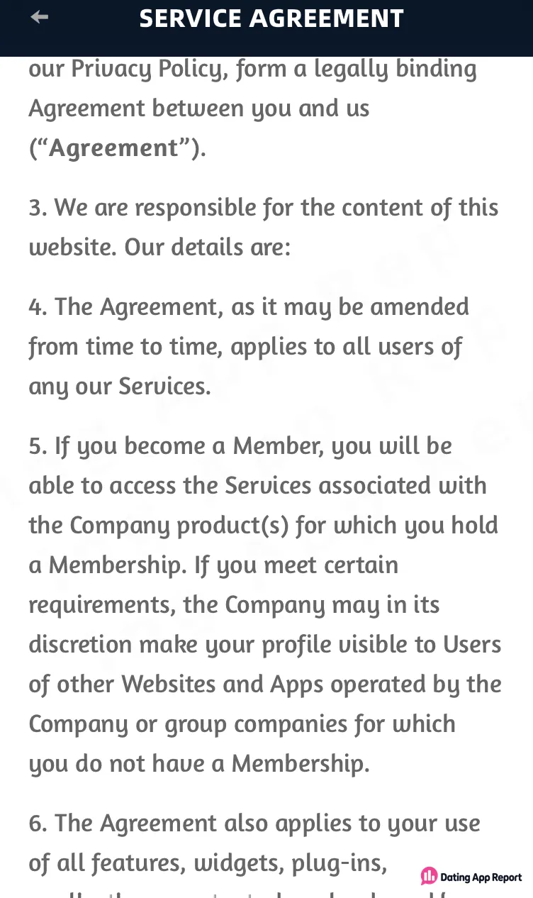 KinkD's service agreement says the company may show a member's profile to users of its other websites and apps.